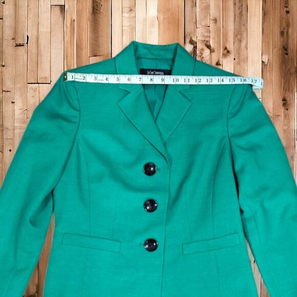 Le Suit Seperates Primary Green Blazer Big Black Buttons Size 8 - Picture 8 of 14